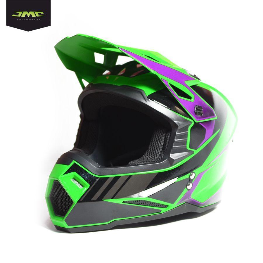 Шлем кроссовый SHOCK M1 GREEN/PURPLE