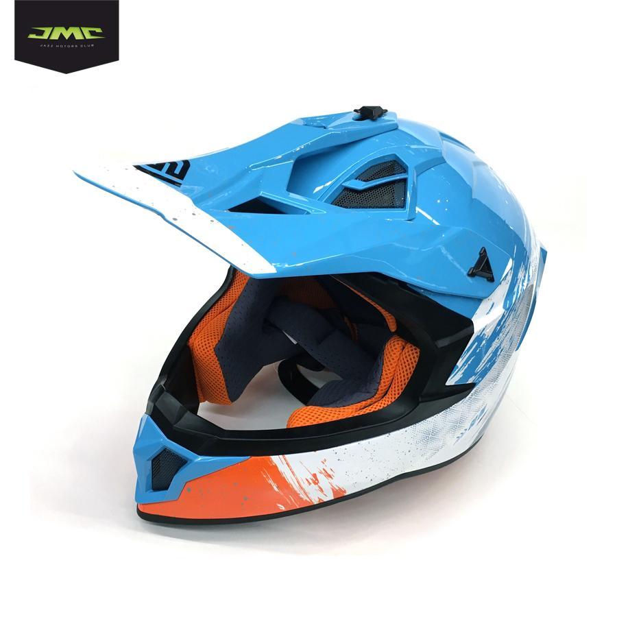 Мотошлем кроссовый Faseed FS-610 Fiber JMSZL (Glossy blue white)